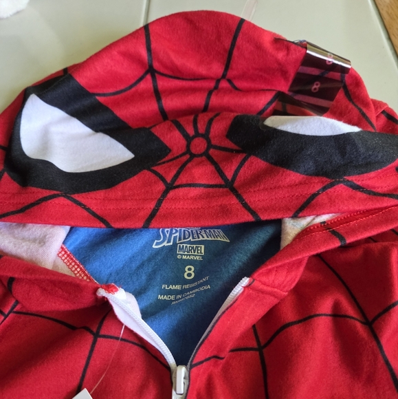Spiderman Kids Pajama Set Boys Size 8 - Picture 4 of 5